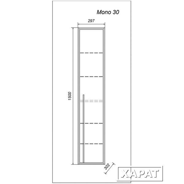 Фото Пенал Aquanika MONO 150 AQM3030150RU119 подвесной 30х30х150 см. белый