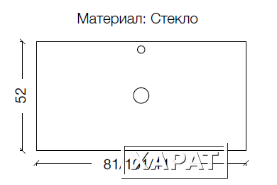 Фото Armadi Art NeoArt 853-100-D Столешница стекло 100см прямая DELMAR