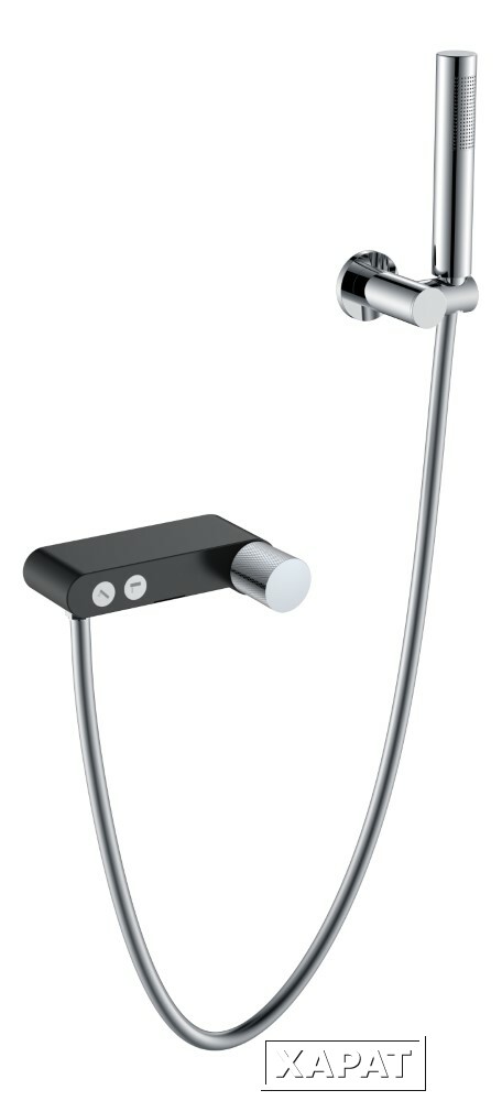 Фото Boheme Stick 123-BCR.2 Смеситель для ванны BLACK TOUCH CHROME