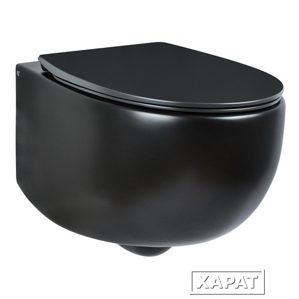 Фото Унитаз подвесной AeT Dot 2.0, с креплениями, цвет черный матовый S555T0R0V6105