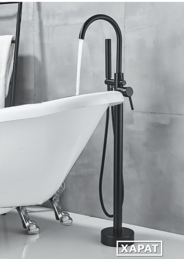 Фото Смеситель BRAIES Matt Black для отдельностоящей ванны, цвет матовый черный, латунь BOCH MANN BM8921