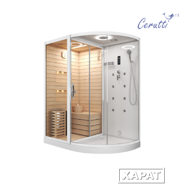 Фото Сауна  LUGANO-L White комбинированная 2в1 Cerutti SPA 1800x1100x2230 CT8345