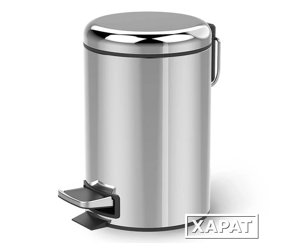 Фото Ведро Decor Walther 0615770 170*240*260 с крышкой, Stainless steel polished