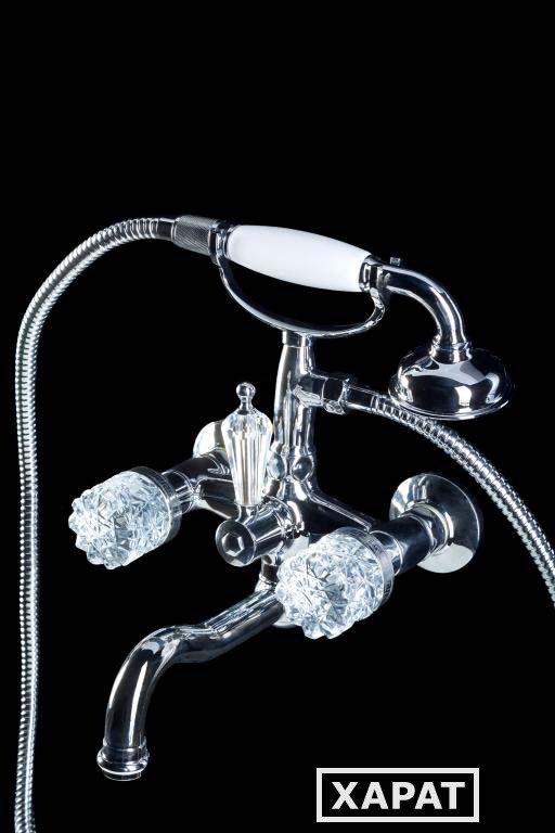 Фото Boheme Crystal 273-CRST Смеситель для ванны (душевой комплект Хром (двуручковый)