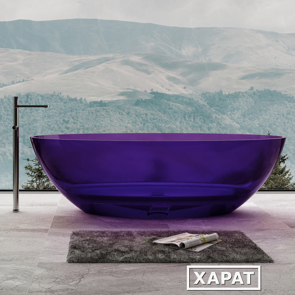 Фото Прозрачная ванна ABBER Kristall AT9702Amethyst фиолетовая