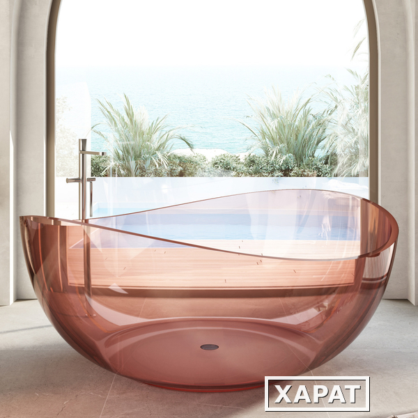 Фото Прозрачная ванна ABBER Kristall AT9705Koralle розовая