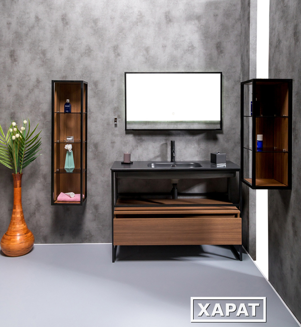 Фото Armadi Art 894-120-D Ящик под консоль LOFT 120 dark wood, 1 полка