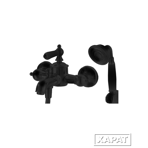 Фото Смеситель для ванны Bravat Art black короткий излив, черный (F675109BM-B)