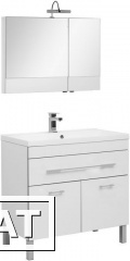 Фото Комплект мебели для ванной Aquanet Верона NEW 90 белый (напольный 1 ящик 2 дверцы)