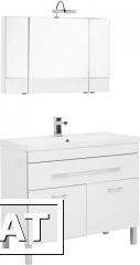 Фото Мебель для ванной Aquanet Верона NEW 100 белый (напольный 1 ящик 2 дверцы)