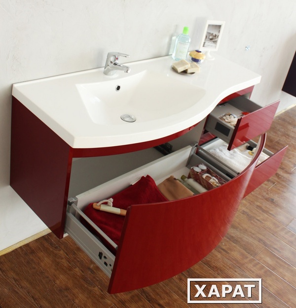 Фото Тумба под раковину BelBagno Prospero BB1200DC/RL, цвет Rosso Lucido