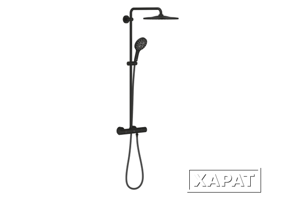 Фото Душевая система GROHE Rainshower SmartActive (22119KF0) с термостатом для душа, фантомный черный