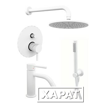 Фото Комплект для душа Paffoni LIGHT (KITLIG015BO071) белый матовый