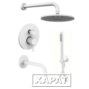 Фото Комплект для ванны с изливом Paffoni LIGHT (KITLIG019BO046) белый матовый