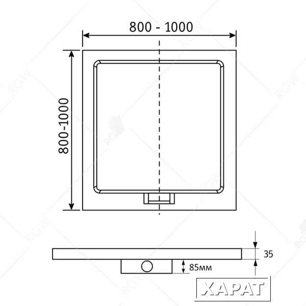 Фото Душевой поддон RGW GWS 03150100-01 квадратный
