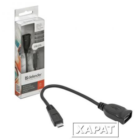 Фото Кабель-переходник USB-micro USB, 8 см, DEFENDER, F-M, для подключения к ПК и внешних носителей