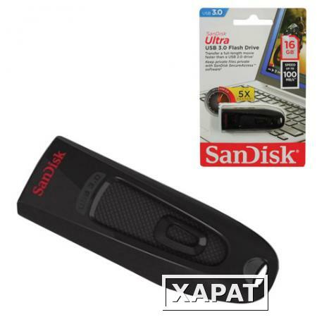 Фото Флэш-диск 16 GB, SANDISK Ultra, USB 3.0, черный