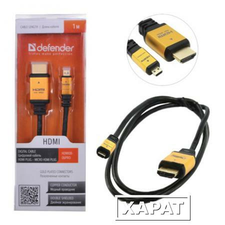 Фото Кабель HDMI-mini HDMI, 1м, DEFENDER, M-M, для передачи цифрового аудио-видео