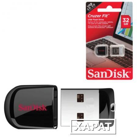 Фото Флэш-диск 32 GB, SANDISK Cruzer Fit, USB 2.0, черный