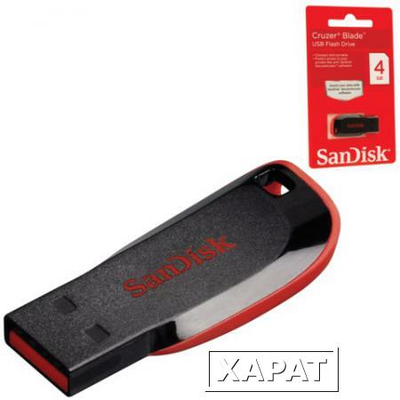 Фото Флэш-диск 4 GB, SANDISK Cruzer Blade, USB 2.0, черный