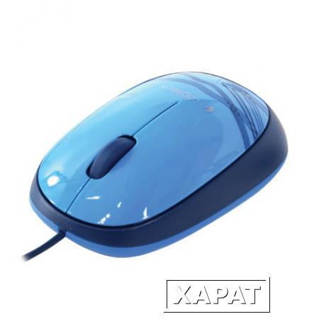 Фото Мышь проводная LOGITECH M105, USB, 2 кнопки + 1 колесо-кнопка, оптическая, синяя