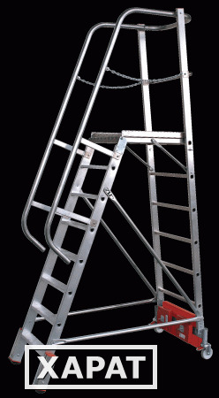 Фото Передвижная складная лестница с площадкой