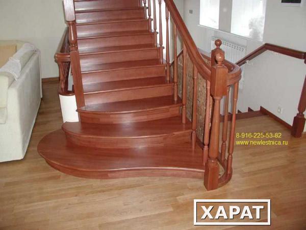 Фото Лестницы из бука на деревянных косоурах