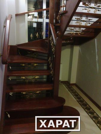 Фото Лестницы из ясеня на деревянных тетивах