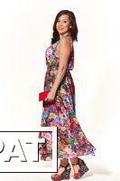 Фото Платье 100-018.2. Цветы. Бордовый 48 размер