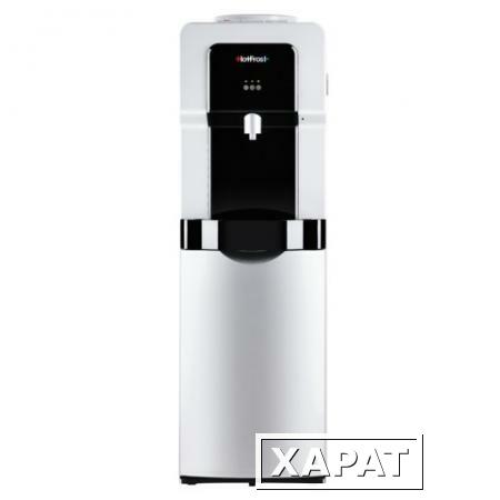 Фото Кулер для воды HOT FROST V900BS, напольный, нагрев/охлаждение, холодильный шкаф 14 л, 1 кран (3 кнопки), серебристый/черный