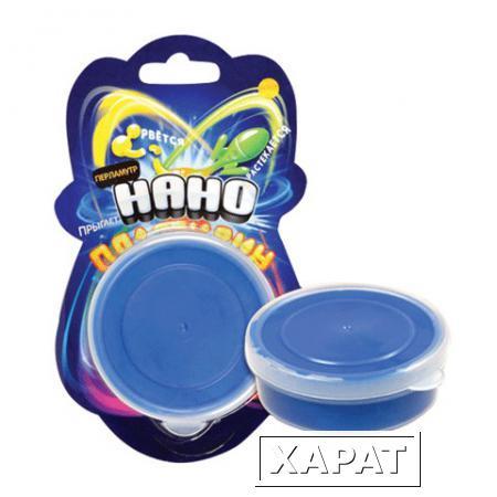 Фото Игрушка релаксирующая Nano-Пластилин, светящаяся, синяя