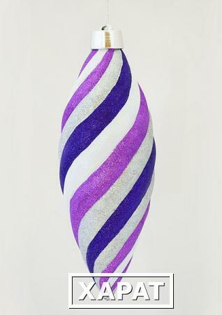 Фото Новогодняя игрушка Сосулька матовая, высота 400 мм (фиолетовый)