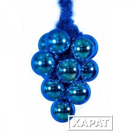 Фото Новогодняя игрушка Гроздь из шаров, диаметр 600 мм (синий)
