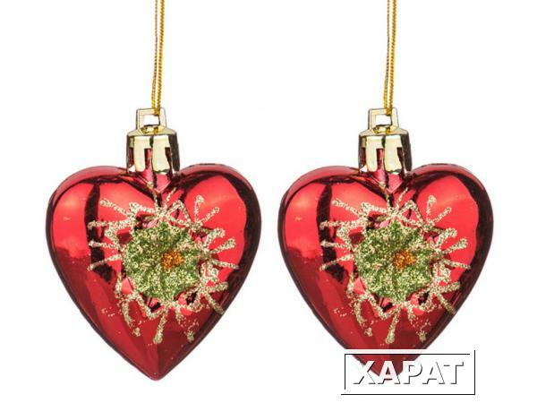 Фото Набор декоративных изделий "сердце" из 2-х шт. 6*5*2 см. Polite Crafts&amp;gifts (863-029)