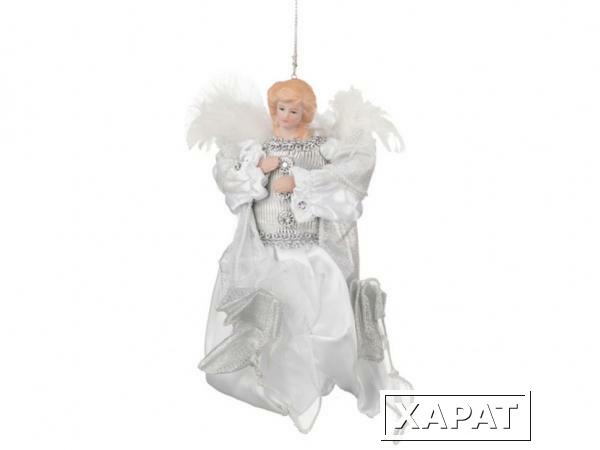 Фото Декоративное украшение "ангел в белом платье" высота=18 см Polite Crafts&amp;gifts (856-009)