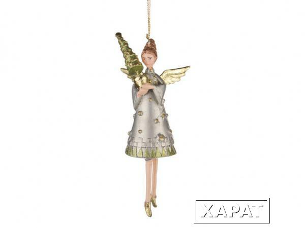 Фото Елочная игрушка "ангел с елкой" 14 см.без упак. Markalex Creative (130-145)