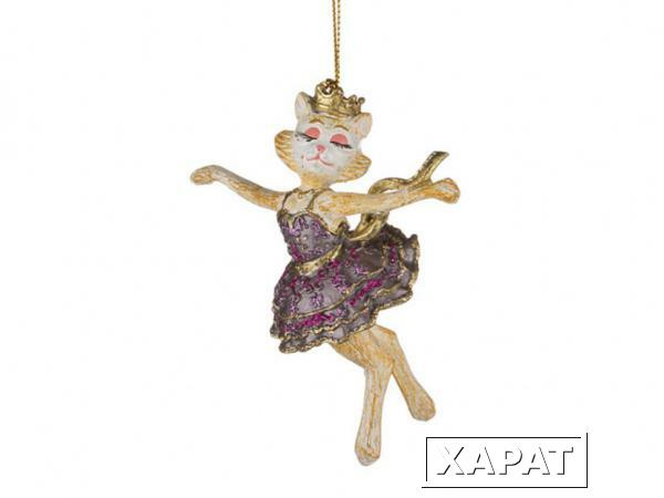 Фото Елочная игрушка "кошка-балерина" 12 см.без упак. Markalex Creative (130-161)