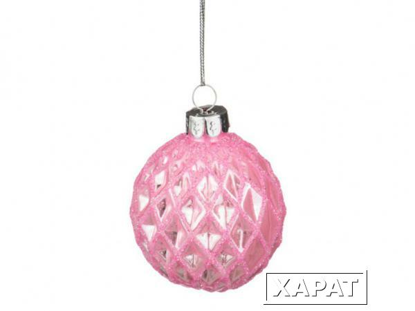 Фото Декоративное изделие шар стеклянный диаметр=6 см. цвет: розовый Dalian Hantai (862-069)