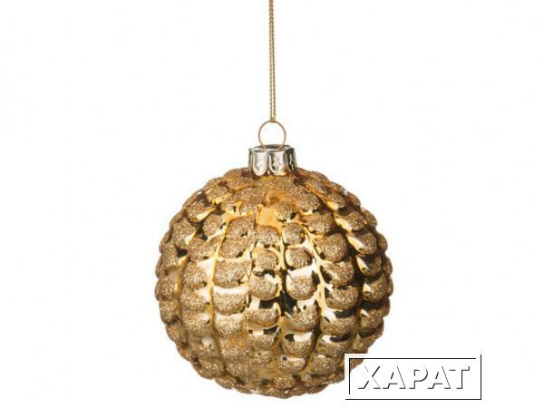 Фото Декоративное изделие шар стеклянный диаметр=8 см. высота=9 см. цвет: золотой Dalian Hantai (862-108)