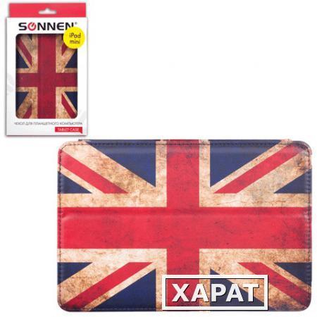 Фото Чехол-обложка для планшетного ПК iPad mini SONNEN, кожзаменитель, подставка, цветная печать, флаг