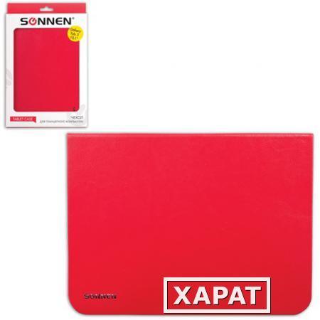 Фото Чехол-обложка для планшетного ПК Samsung Galaxy Tab 3 10.1" SONNEN, кожзаменитель, красный