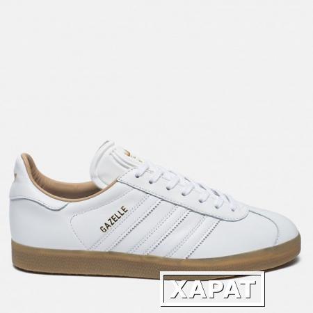 Фото Adidas Originals Gazelle Leather Premium White/Gold Metallic