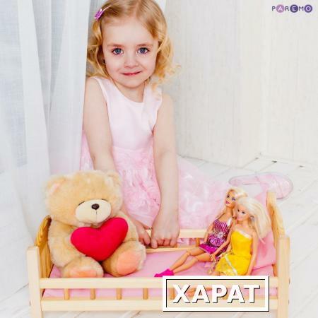 Фото Классическая кроватка для кукол, розовый текстиль (PFD116)