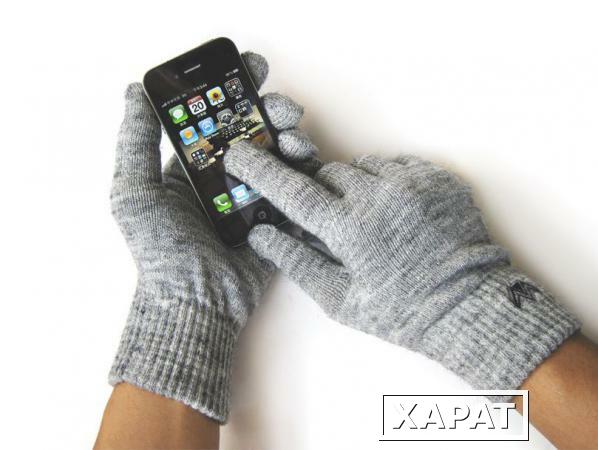 Фото Weskent Перчатки Weskent Gloves Grey Melange с токопроводящей нитью для iPhone/iPad/iPod