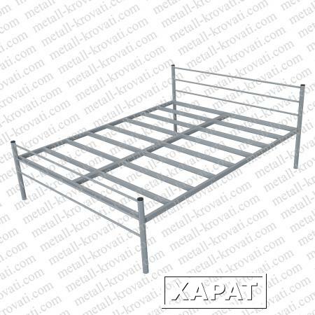 Фото Двухспальная одноярусная металлическая кровать "КМ-4"