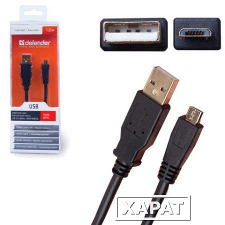 Фото Кабель USB-micro USB 2.0, 1,8 м, DEFENDER, для подключения портативных устройств и периферии