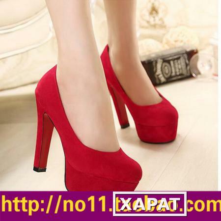 Фото Туфли Sexy Red Suede High-heeled Shoes Wedding Shoes