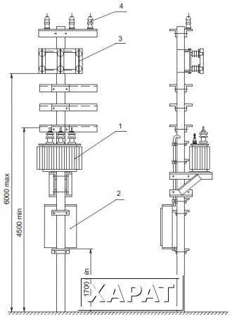 Фото КТПМ - комплектная мачтовая трансформаторная подстанция
