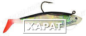 Фото Силиконовая приманка Matzuo Swim Shads 4' Расцветка 55 Pearl Black Back Red Tail