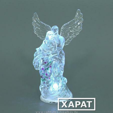 Фото Фигурка ангелы с подсветкой высота 15 см.